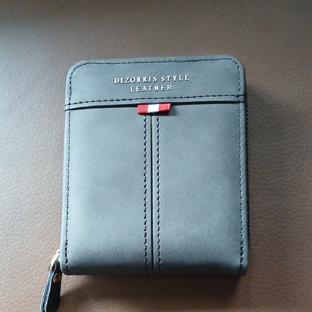 DIZORRIS STYLE LEATHER Gray Zip Wallet